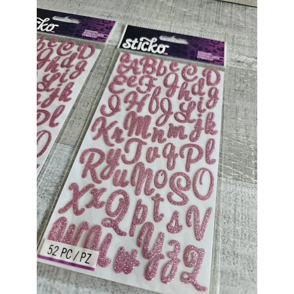 Sticker Lot - Alphabet Scrapbooking Stickers Letters Numbers Sticko Glitter #192 - Picture 6 of 7